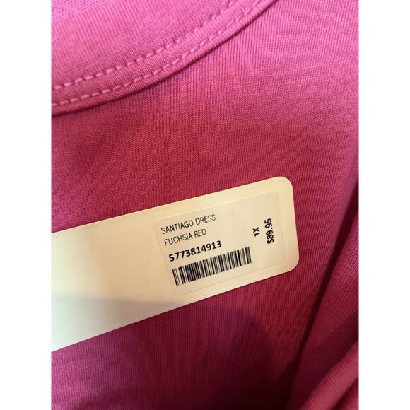 NWT Soft Surroundings Santiago Maxi Dress Fuchsia Pink Pockets Minimalist 1X XL - Picture 5 of 6